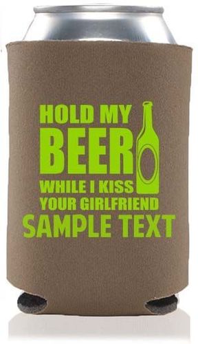 Canholder - koozie with 1 color text or logo imprint